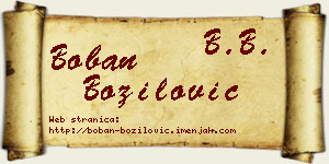 Boban Božilović vizit kartica